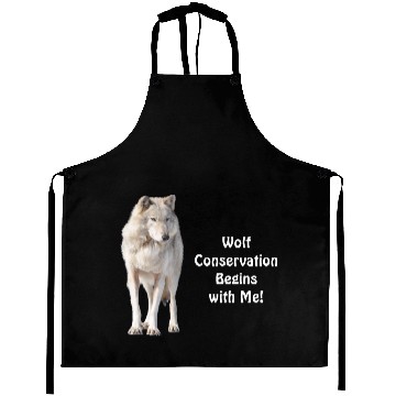 Discover Grey Wolf Conservation Wildlife Art Aprons