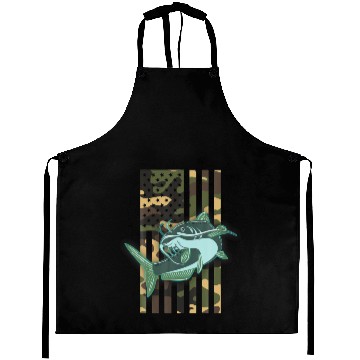Discover Catfish Fishing Camo American Flag Camouflage Fish Aprons