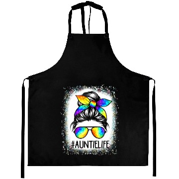 Discover Bleached Auntie Life Messy Hair Bun Tie Dye Mother Aprons