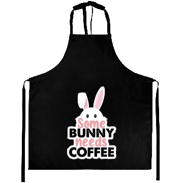 Discover Some Bunny Needs Coffee Cute Vintage Sleeveless Aprons