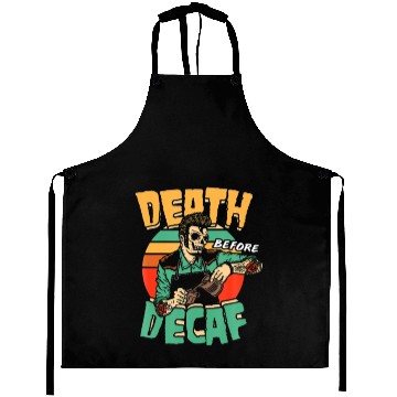 Discover Vintage Death Before Decaf Coffee Skeleton Hallowe Aprons
