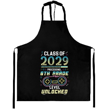 Discover Class Of 2029 Gaming 6Th Grade Level Unlocked Back Aprons