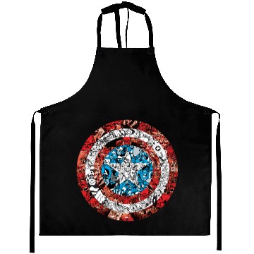 Discover Captain America Comic Patterned Shield Aprons