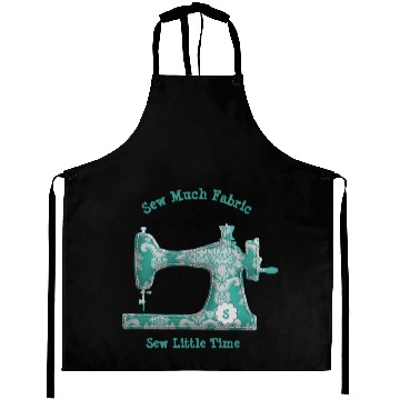 Discover Teal Damask Sewing Machine Plus Size Aprons