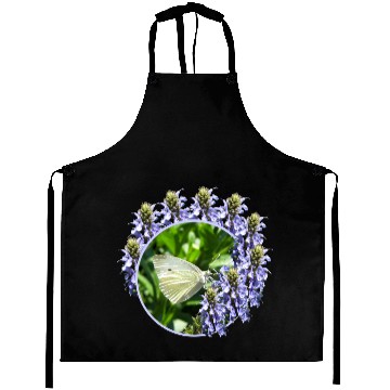 Discover White Butterfly Lavender Flowers Aprons