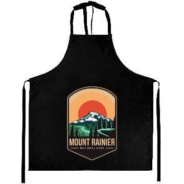 Discover Mount rainier national park emblem patch logo polo Aprons