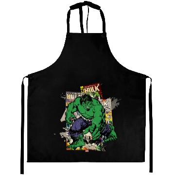 Discover Hulk Retro Comic Graphic Aprons