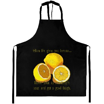 Discover Life Lemons Dark Humor Funny Yellow Fruit Aprons