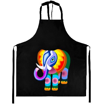 Discover Elephant Rainbow Colors Patchwork Aprons