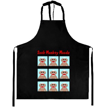 Discover Sock Monkey Moods colored Aprons