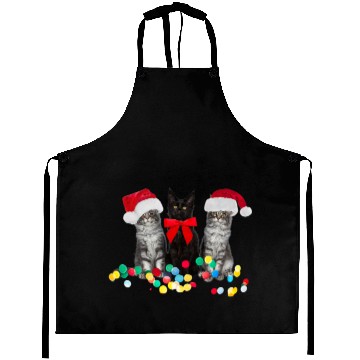 Discover Three Kittens With Hats Tangled Christmas Lights C Aprons
