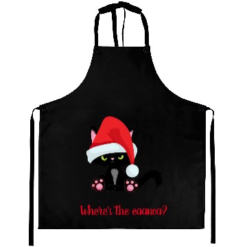 Discover Cranky Christmas Cat Where's the Eggnog Aprons