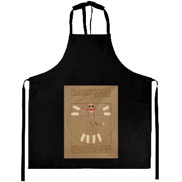 Discover Vitruvian Sock Monkey colored Sweat Aprons