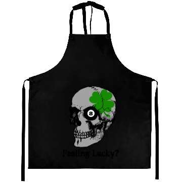 Discover Skull Clover 8 Ball Feeling Lucky Aprons