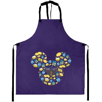 Discover Disney Mickey Mouse Icon Hanukkah Chanukah Dreidel Menorah Aprons