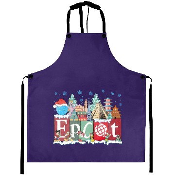 Discover Disney Epcot Christmas Aprons, Joy to the World Christmas 2023 Aprons