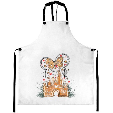 Discover Disney Gingerbread Castle Aprons, Christmas Castle Aprons