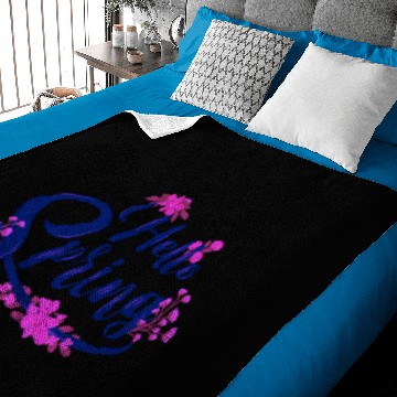 Discover Hello Spring Colourfull Text Baby Blankets