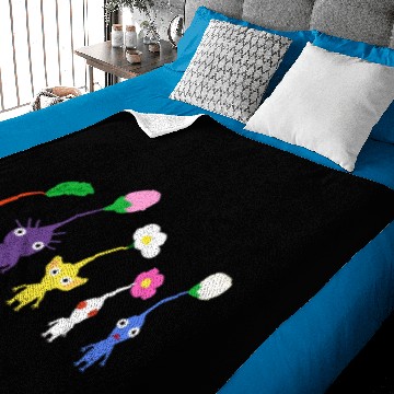 Discover cute pikmin pattern blue Baby Blankets