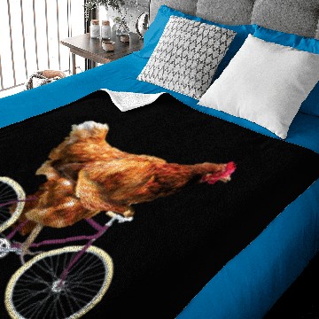 Discover Quirky Chicken Riding Bicycle Baby Blankets