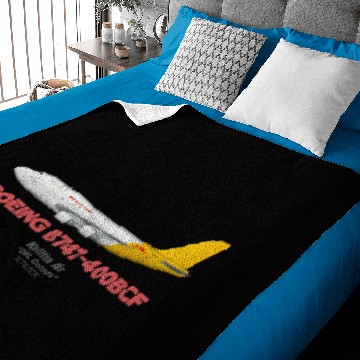 Discover Boeing B747-400BCF - Kalitta Air "DHL Colours" - Aviation - Baby Blankets