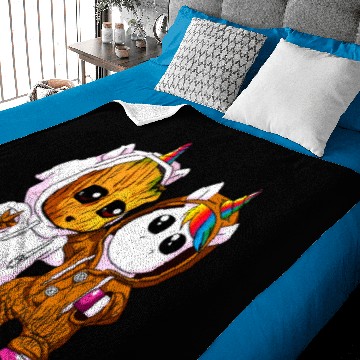 Discover Baby Groot And Unicorn Baby Blankets