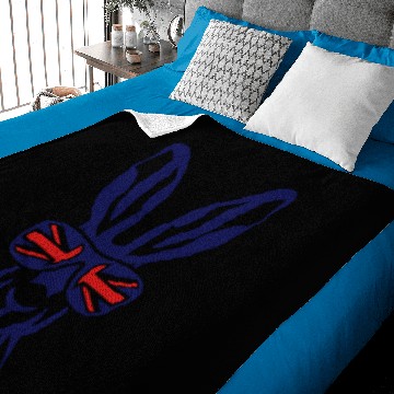 Discover hare rabbit head bezel english flag 1 Baby Blankets