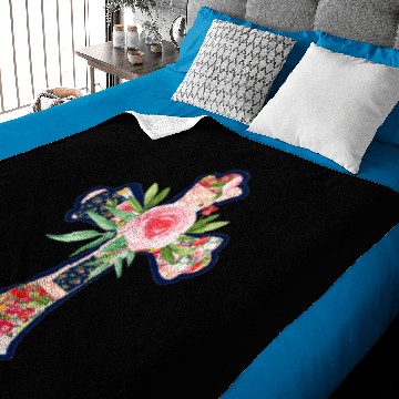 Discover Floral Patchwork Cross Premium Baby Blankets