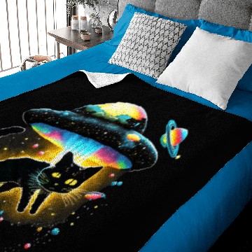 Discover black cats Paws Baby Blankets Galaxy Cat Spaceship Alien Cat Baby Blankets