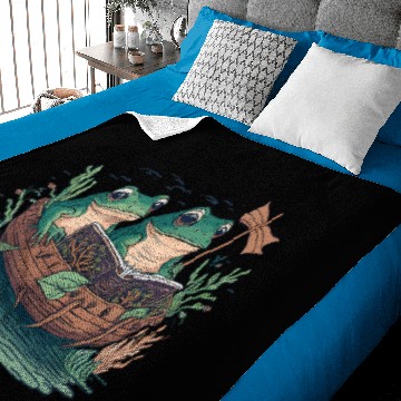 Discover Frog Gift Book Funny Retro Frog Toad Cottagecore Aesthetic Book Lover Baby Blankets