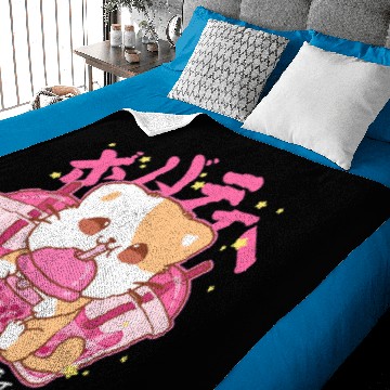 Discover Cat Paws Boba Tea Cat Bubble Tea Chibi Drawing Baby Blankets