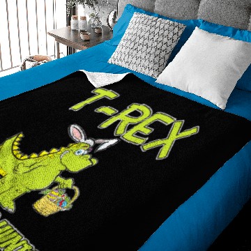 Discover Dinosaur Dino Easter Boys this Bunny Dont like Egg Hunt Baby Blankets