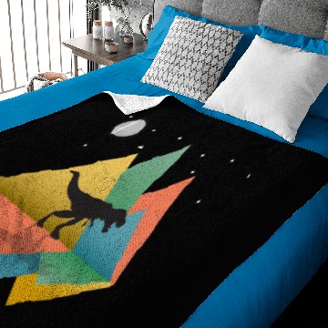 Discover Dinosaur Dino Tyrannosaurus Rex Dinosaur Fan Mountains Retro Pop Art Baby Blankets