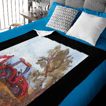 Discover Kubota Tractor with Backhoe attached - Kubota Tractor - Baby Blankets