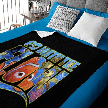 Discover Disneyss Pixars Finding Nemo Go With The Flow Logo Filled Baseball Tees Baby Blankets