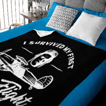 Discover I Survived My First Solo Flight Pilot Baby Blankets