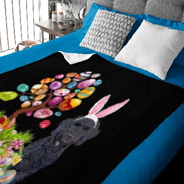 Discover Black Cockapoo Easter Egg Tree Dogs Bunny Easters Day Baby Blankets