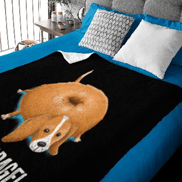 Discover Beagle Dog Bagel Bread Pun Funny Animals Baby Blankets