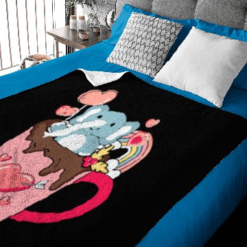 Discover Elephants Lover Happy Pink Valentines Day Elephant in the Coffee Cup Graphic Baby Blankets