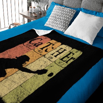 Discover Baseball Gift Periodic Table Elements Nerd Baseball Catcher Retro Baby Blankets