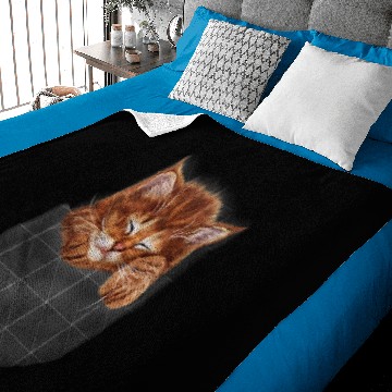 Discover Cat Paws Sleeping Orange Kitten Cat in Pocket Baby Blankets