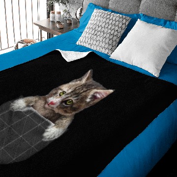 Discover Cat Paws Cute Tabby Kitten Pop Out from Pocket Cat Baby Blankets