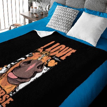 Discover Funny Horse Just a girl who loves horses girls equestrian sport Baby Blankets