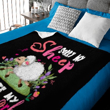 Discover Sheep Lamb Sorry My Sheep Ate My Homework Floral Farm Funny Student Ewe Sheeps Baby Blankets