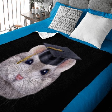 Discover Hamsters Sapphire Dwarf Hamster in University Academic Cap Baby Blankets