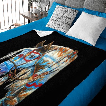 Discover Funny Horse Native american horse Baby Blankets
