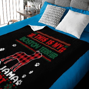 Discover Dog Boston Terrier Gifts This Is My Pajama Ugly Christmas Baby Blankets