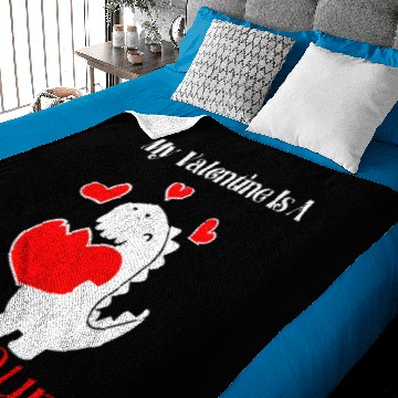 Discover Dinosaur Dino My Valentine Is A Dinosaur Funny Reptile Valentines Boys Son Baby Blankets