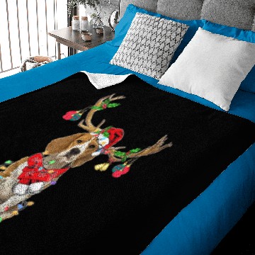 Discover Funny Beagle Reindeer Christmas Dogs Christmas Light Horn Baby Blankets
