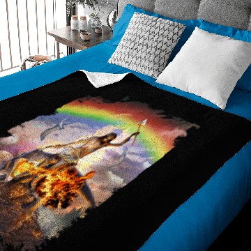 Discover Dinosaur Dino Christian Jesus Riding A Dinosaur TRex Dino Christian Parody Funny Baby Blankets